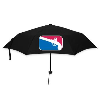 Piraten Revolver Pistole lustiges Geschenk - Regenschirm (klein) - Schwarz - Vorne