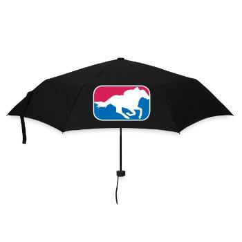 Rennpferd reiten Reitsport Pferde lustige Geschenk - Regenschirm (klein) - Schwarz - Vorne