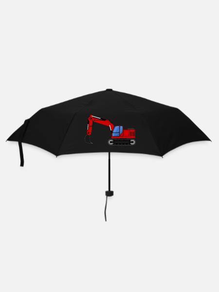 Bagger Baggerfahrzeuge rot - Regenschirm (klein) - Schwarz