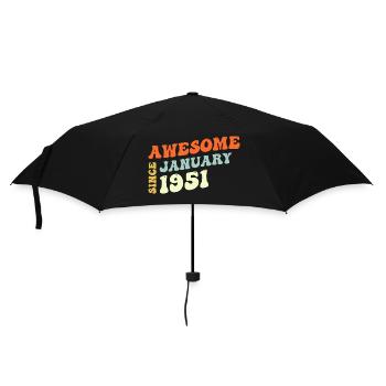 Groovy 72 Years Old Awesome Since January 1951 - Umbrella (small) - black - Front