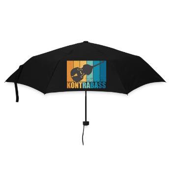 Kontrabass Vintage Instrument Musiker Geschenk - Regenschirm (klein) - Schwarz - Vorne