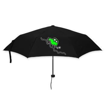 Green car going up a hill - Umbrella (small) - black - Front