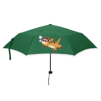 Erdmännchen Taucher Schwimmbrille Tauchen - Regenschirm (klein) - Flaschengrün - Vorne