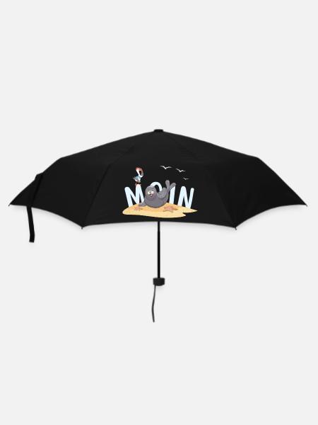 Moin Robbe Möwe Strand - Regenschirm (klein) - Schwarz