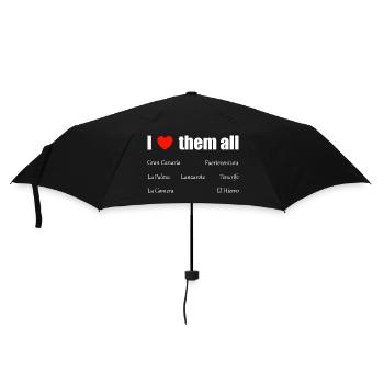 I love them all - Kanaren - Regenschirm (klein) - Schwarz - Vorne