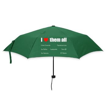 I love them all - Kanaren - Regenschirm (klein) - Flaschengrün - Vorne