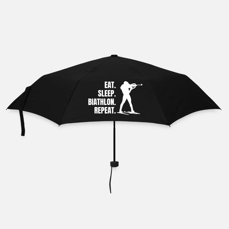 Biathlon Wintersport Geschenk Skifahrer Biathlet - Regenschirm (klein) - Schwarz