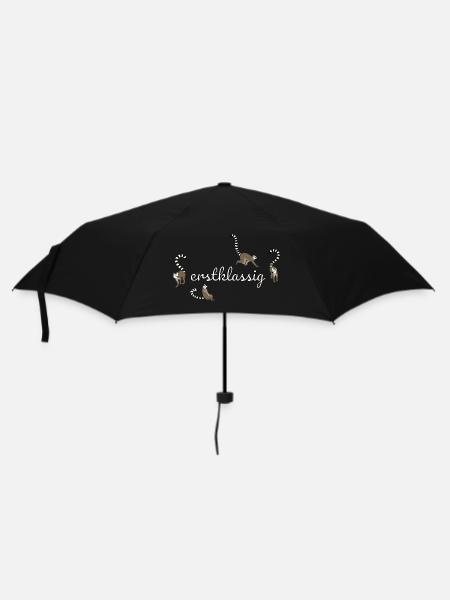 Erstklassig Lemur - Regenschirm (klein) - Schwarz