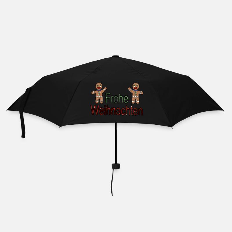 Frohe Weihnachten Lebkuchen Schneegestöber - Regenschirm (klein) - Schwarz