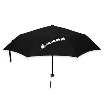 Biker Santa | Motorcycle, Bike, Christmas - Umbrella (small) - black - Front