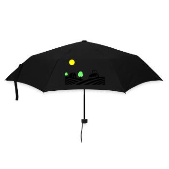 traktor farm - Regenschirm (klein) - Schwarz - Vorne