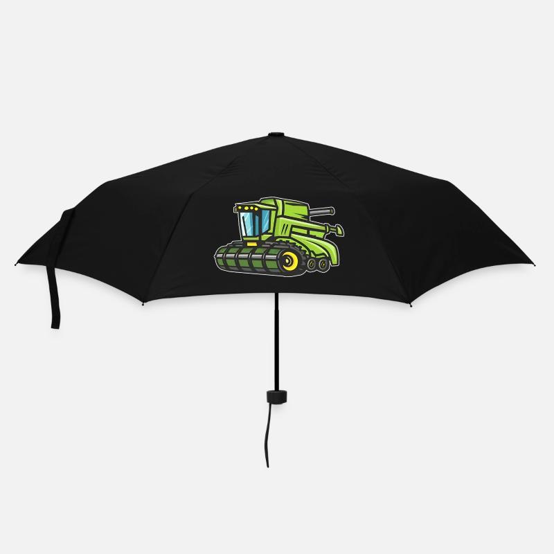 Grüner Mähdrescher - Regenschirm (klein) - Schwarz