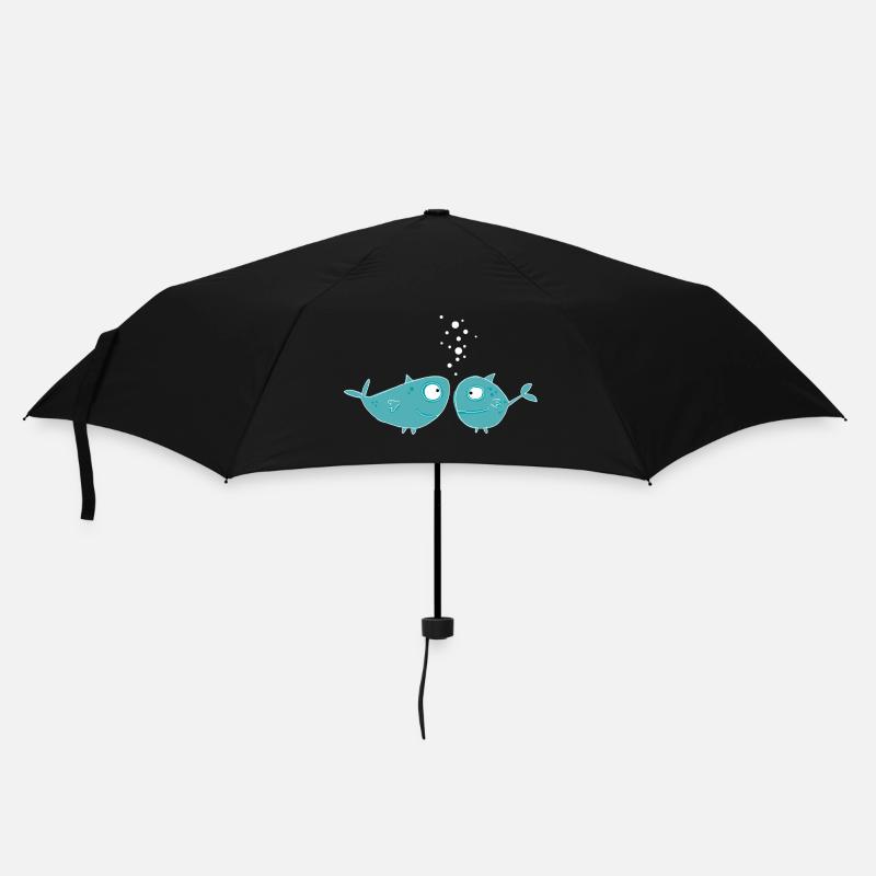 Fische - Regenschirm (klein) - Schwarz
