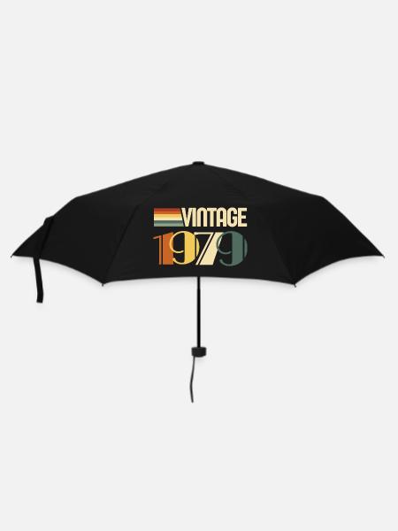 Jahrgang 1979 - 1979 Jubiläumsgeschenk - Regenschirm (klein) - Schwarz