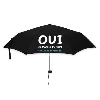 Je mange de tout sinon je m'ennuie Humour - Parapluie standard - noir - Devant