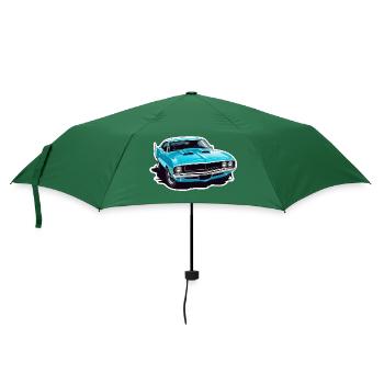 Oldtimer Sonnenuntergang - Regenschirm (klein) - Flaschengrün - Vorne