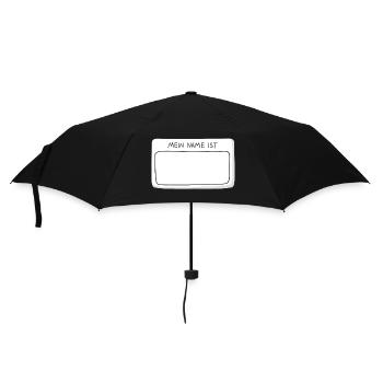 Namensschild mein Name ist - Regenschirm (klein) - Schwarz - Vorne