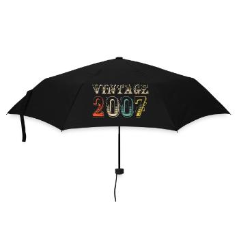 Jahrgang 2007 - 17. Geburtstag - 17 Jahre alt - Regenschirm (klein) - Schwarz - Vorne