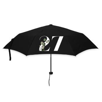 Numéro 27 floral vert -27e anniversaire floral - Parapluie standard - noir - Devant