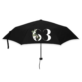 Numéro 63 floral vert - 63e anniversaire floral - Parapluie standard - noir - Devant