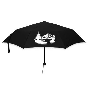 Japanese House Asian Landscape Design - Umbrella (small) - black - Front