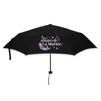 Lila Blumen Braut Team - Regenschirm (klein) - Schwarz - Vorne