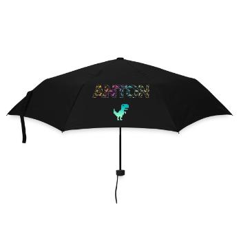 ANTON - Schöner Jungen Name mit Dinosaurier - Regenschirm (klein) - Schwarz - Vorne