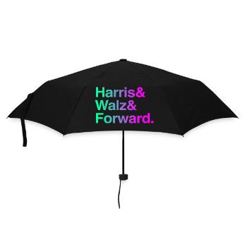 Kamala Harris & Tim Walz 2024 Support Shirt - Regenschirm (klein) - Schwarz - Vorne