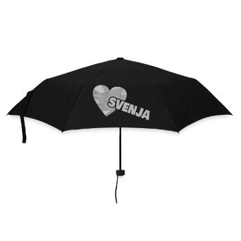 Geschenk für Svenja - Regenschirm (klein) - Schwarz - Vorne