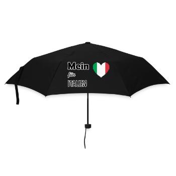 Mein Herz für Italien - Regenschirm (klein) - Schwarz - Vorne