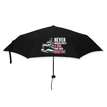 Unterschätzen Sie niemals ein Mädchen, das das Bootfahren liebt - Regenschirm (klein) - Schwarz - Vorne