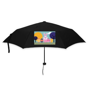 Osterhase No.07 - Regenschirm (klein) - Schwarz - Vorne
