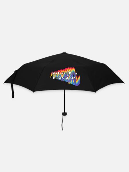 Give America Brain Again Rainbow LGBTQ - Regenschirm (klein) - Schwarz