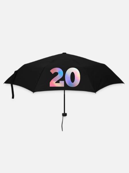 Colorful Number 20 - Umbrella (small) - black