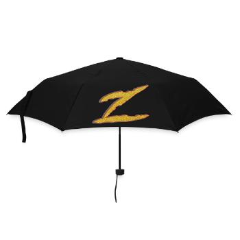 Goldener Z-Buchstabe - Regenschirm (klein) - Schwarz - Vorne