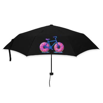 Buntes Donut-Fahrrad-Design - Regenschirm (klein) - Schwarz - Vorne