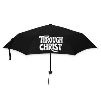Trough Christ Jesus Christen Glaube - Regenschirm (klein) - Schwarz - Vorne