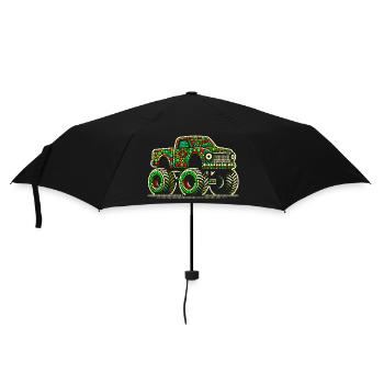 Fleckiges Hemd Beadwork Monster Truck - Regenschirm (klein) - Schwarz - Vorne