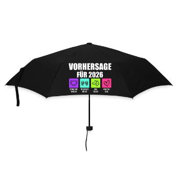 Bald Mama VORHERSAGE 2026 Lustiges - Regenschirm (klein) - Schwarz - Vorne