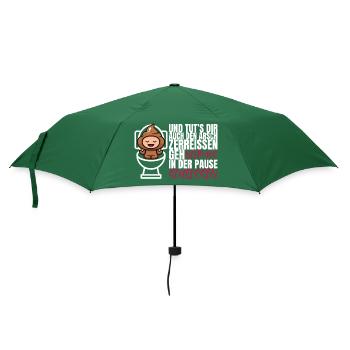 Ne jamais chier pendant la pause – Drôle de dicton - Parapluie standard - vert bouteille - Devant