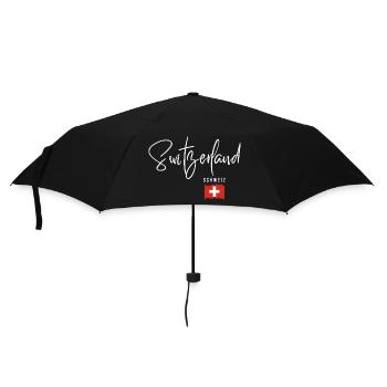 Swiss roots, I love Switzerland - Umbrella (small) - black - Front