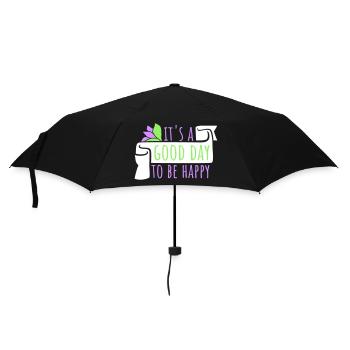 Good Day Be Happy Positive Motivation Happiness Saying - Umbrella (small) - black - Front