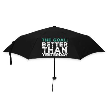 L’objectif : Mieux qu’hier - Équipement de sport - Parapluie standard - noir - Devant