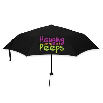 Hanging with my Peeps - Regenschirm (klein) - Schwarz - Vorne