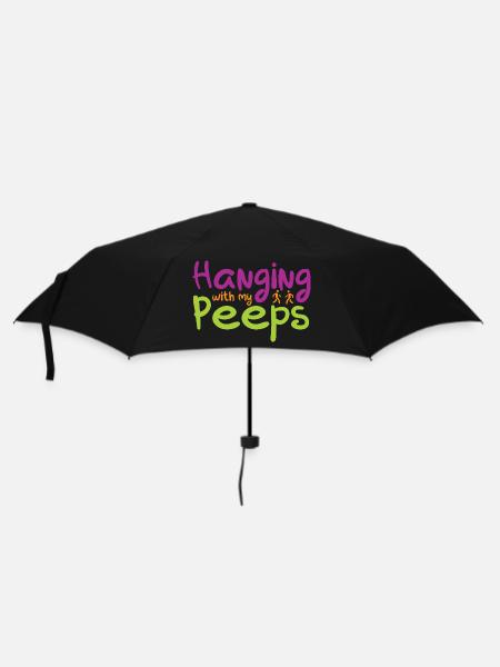 Hanging with my Peeps - Regenschirm (klein) - Schwarz