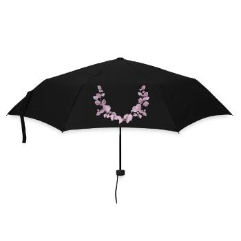 Delicate eucalyptus branches in dusky pink illustration - Umbrella (small) - black - Front