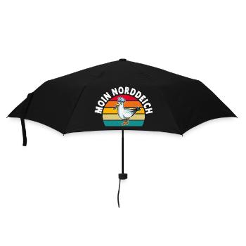 Nordsee Urlaub MOIN NORDDEICH Lustiges - Regenschirm (klein) - Schwarz - Vorne