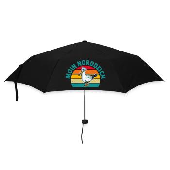 Nordsee Urlaub MOIN NORDDEICH Lustiges - Regenschirm (klein) - Schwarz - Vorne