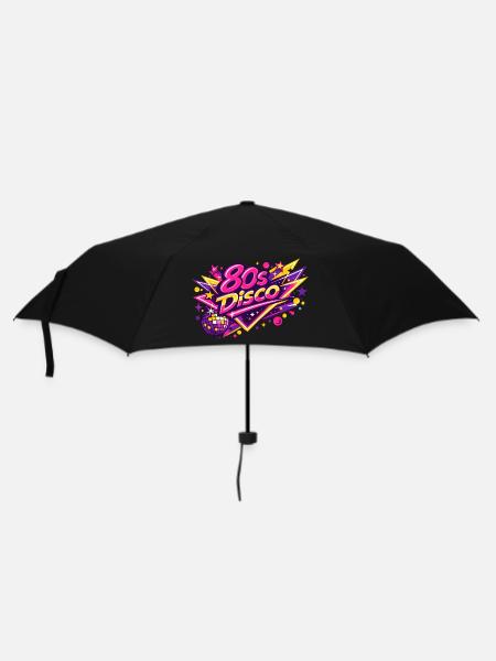 Retro 1980 80s Disco - Regenschirm (klein) - Schwarz