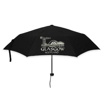 Glasgow Skyline-Emblem - Regenschirm (klein) - Schwarz - Vorne